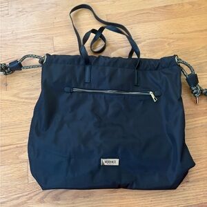 Versace Black Nylon Tote Bag